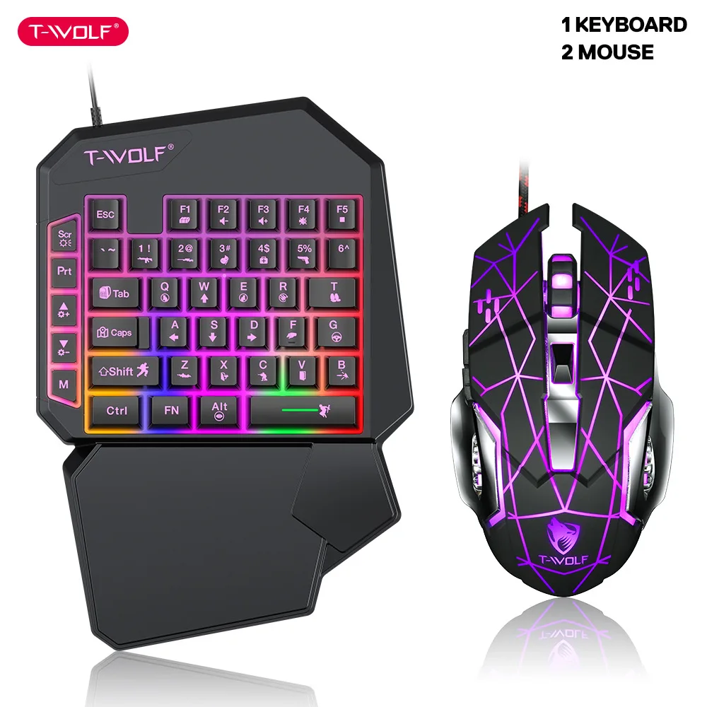 Gaming Keyboard Mouse And Headset Combo - T-WOLF tf900 conjunto de trono de