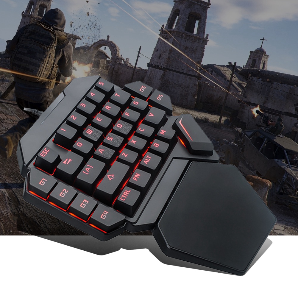 Gaming Keyboard Half - Teclado blacklight teclado com uma mão