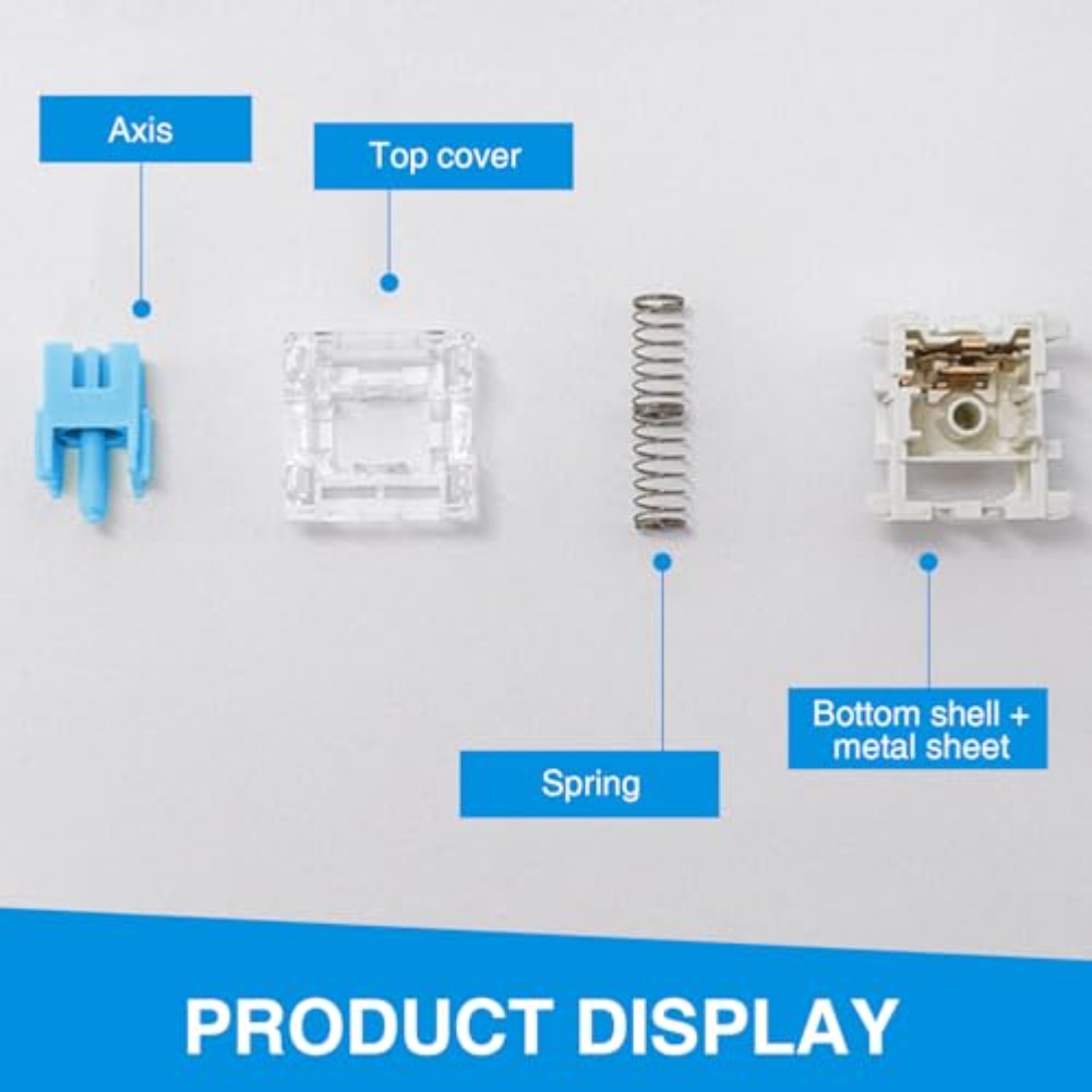 Gaming Keyboard Blue Switches - 108 Peças de Switches Mecânicos Táteis