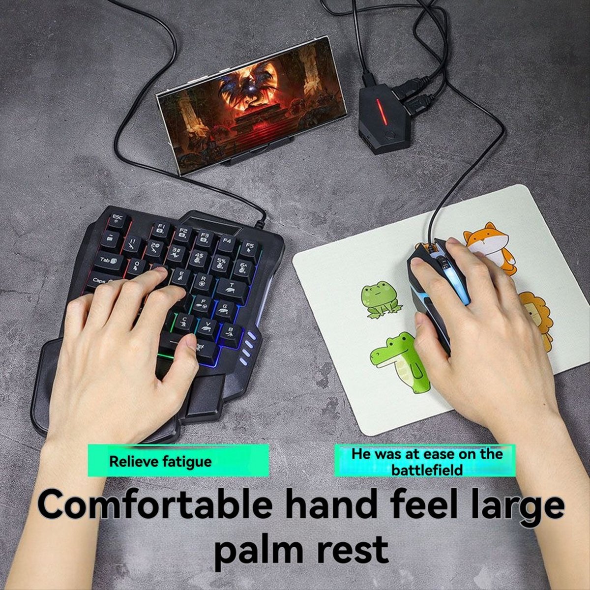 Gaming Keyboard 1 Hand - Teclado Gamer Ergonômico RGB de 35