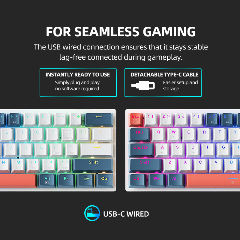 K500-B61achenike Mini Keybaord - Gaming Keyboard Blue Switches avaliação e preço