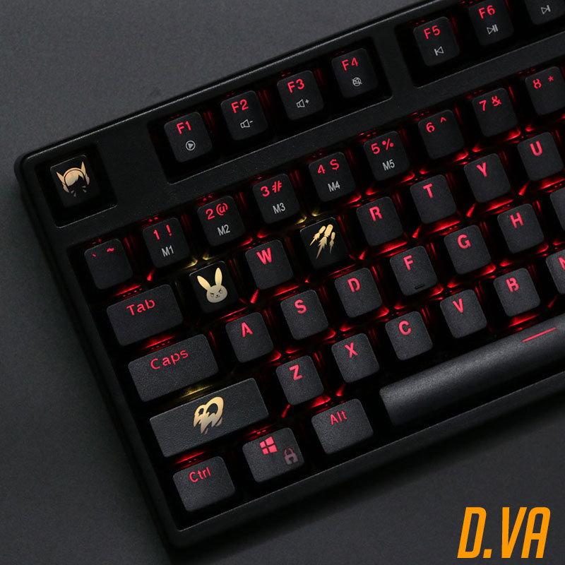 ABS gravado Keycaps com luz de - Keyboard Gaming Black avaliação e preço