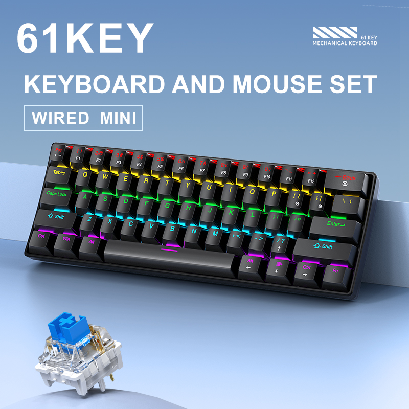 APAYADO K61 Mini teclado mecân - Gaming Keyboard Mouse And Headset Combo avaliação e preço