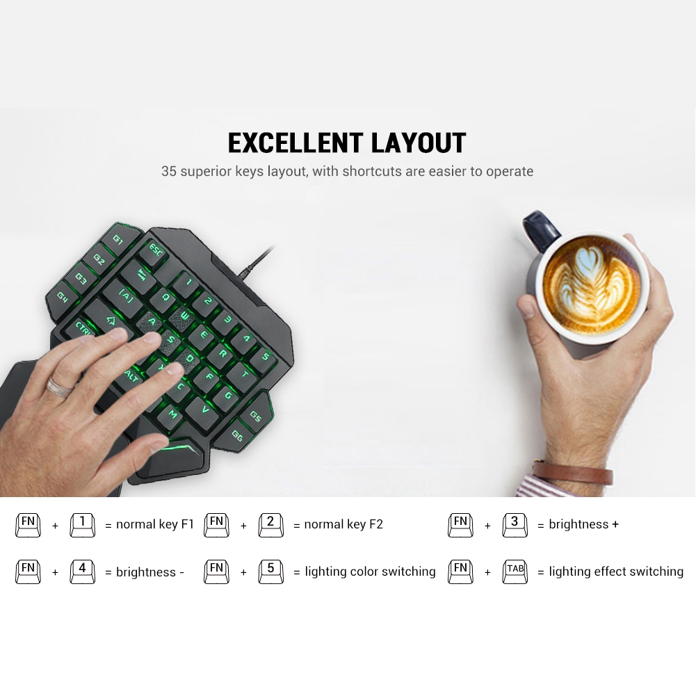 Teclado blacklight teclado com - Gaming Keyboard Half avaliação e preço