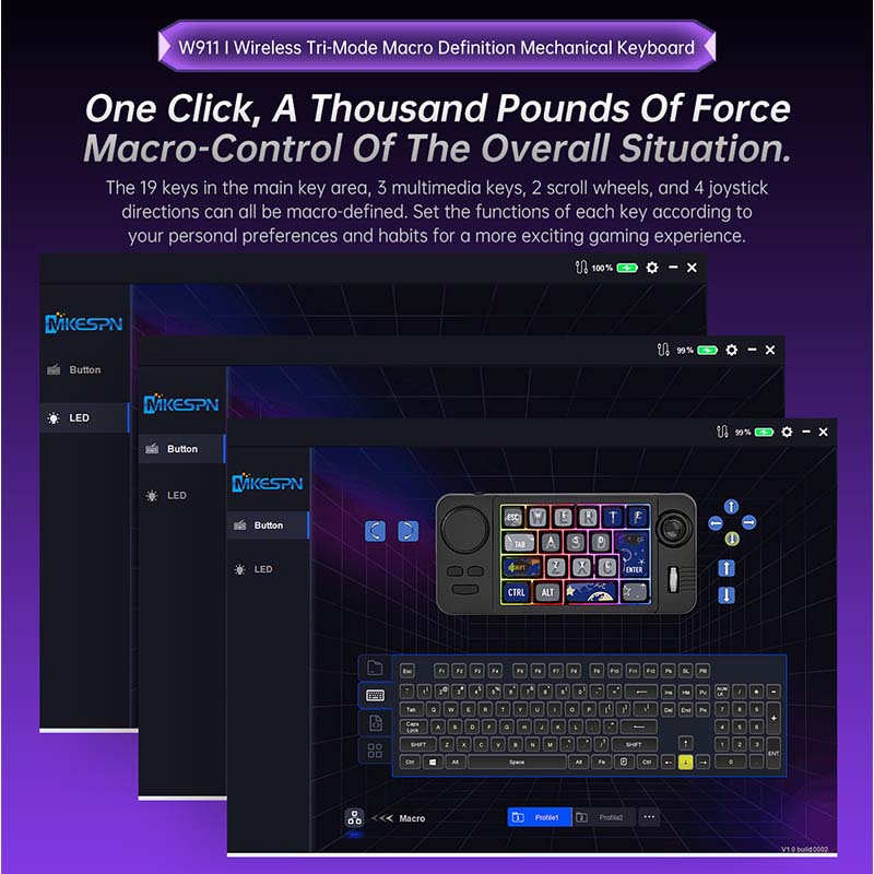 Teclado Gamer W911 Sem Fio Tri - Gaming Keyboard Mechanical Wireless avaliação e preço