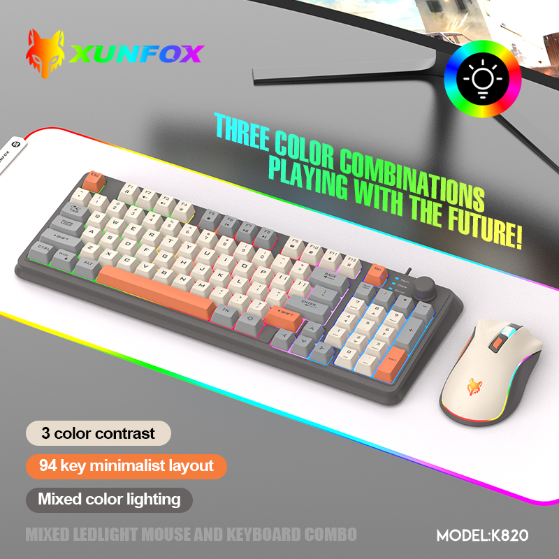 K820 USB com fio jogo teclado  - Gaming Keyboard Mouse And Headset Combo avaliação e preço