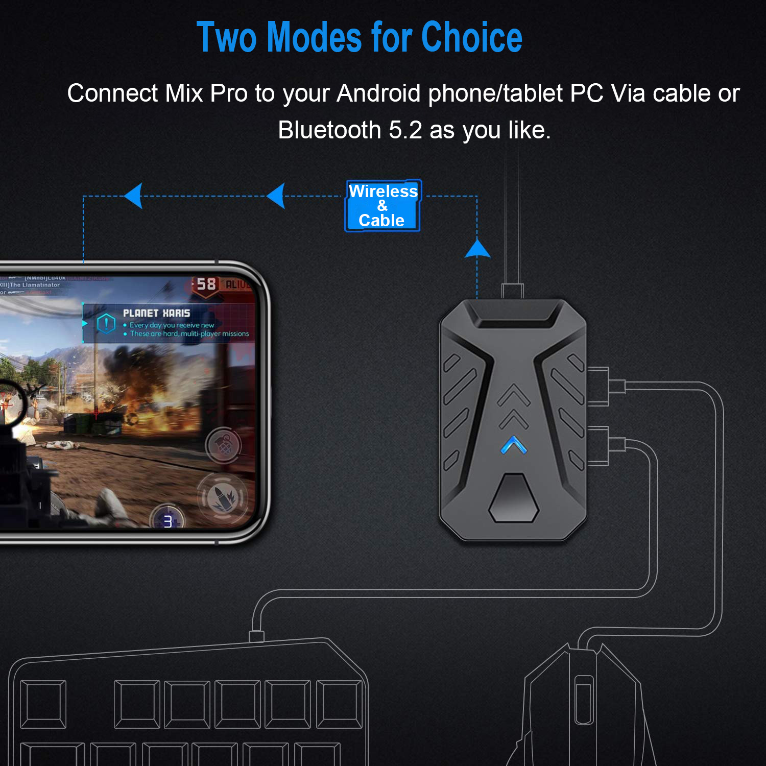 Conversor de jogos móveis, kit - Gaming Keyboard Mouse And Headset Combo avaliação e preço